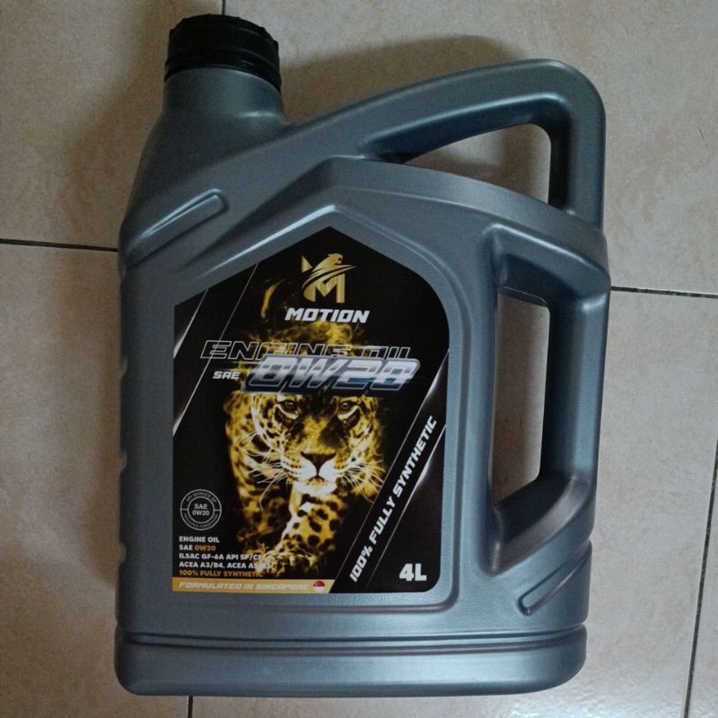 MOTION 0w20 4L API SP FULLY SYNTHETIC ENGINE OIL CAR LUBRICANT MINYAK ...