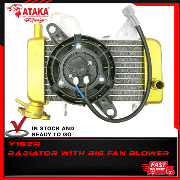 ATAKA Y15ZR RACING RADIATOR WITH BIG FAN BLOWER 500ML 32MM | Shopee ...