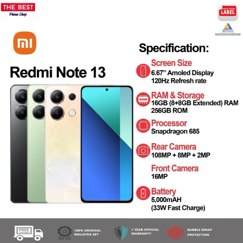 berapa harga hp redmi note 13 ram 8