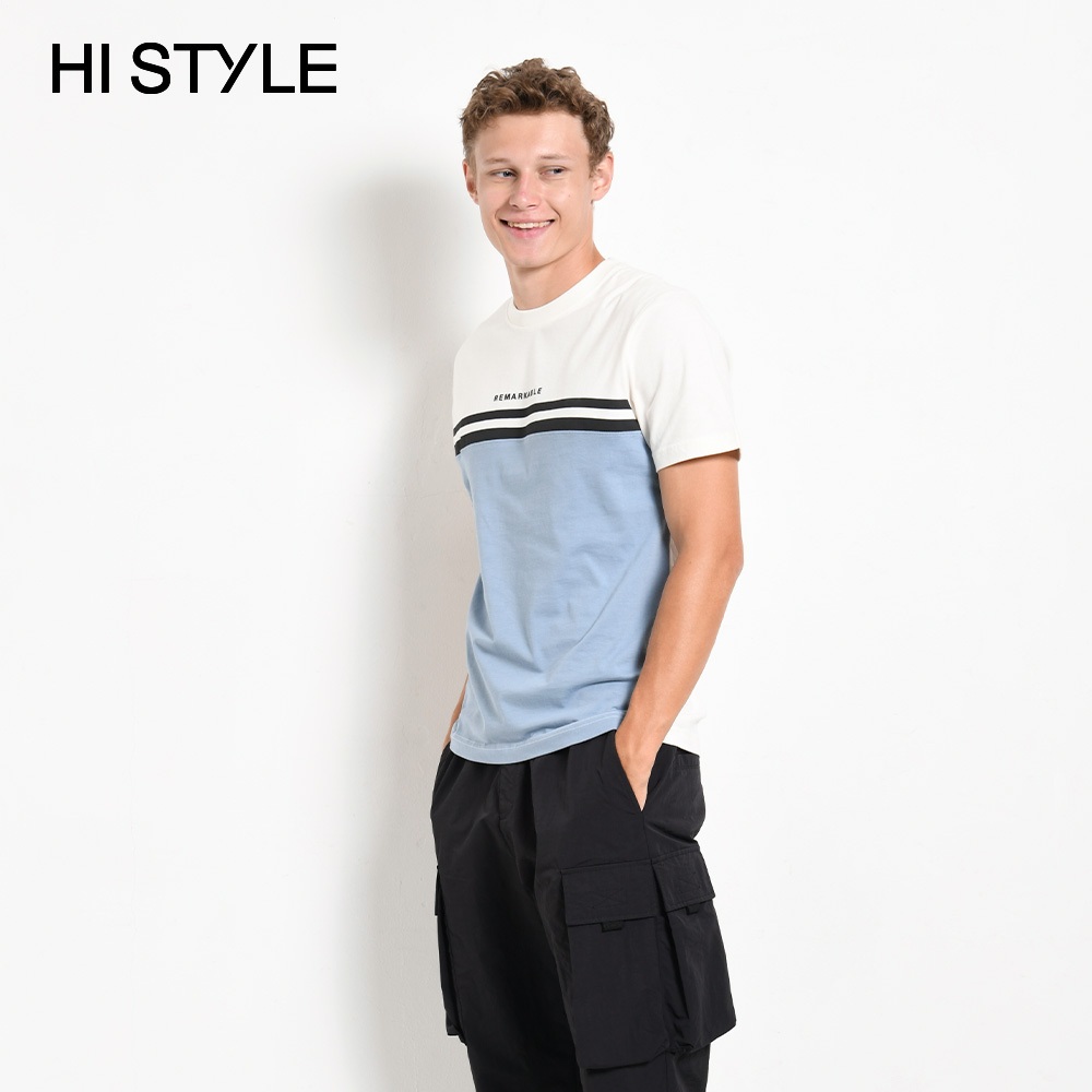 HI STYLE Men Graphic Short Sleeve T-Shirt - Light Blue - HSB410129 ...