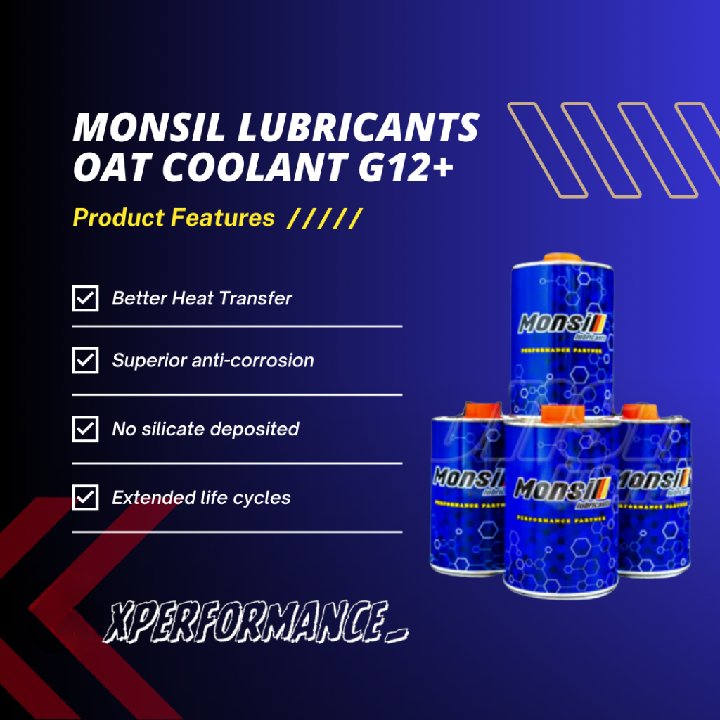 Monsil Antifreeze OAT Coolant G12+ (1L) Toyota Honda Nissan Perodua ...