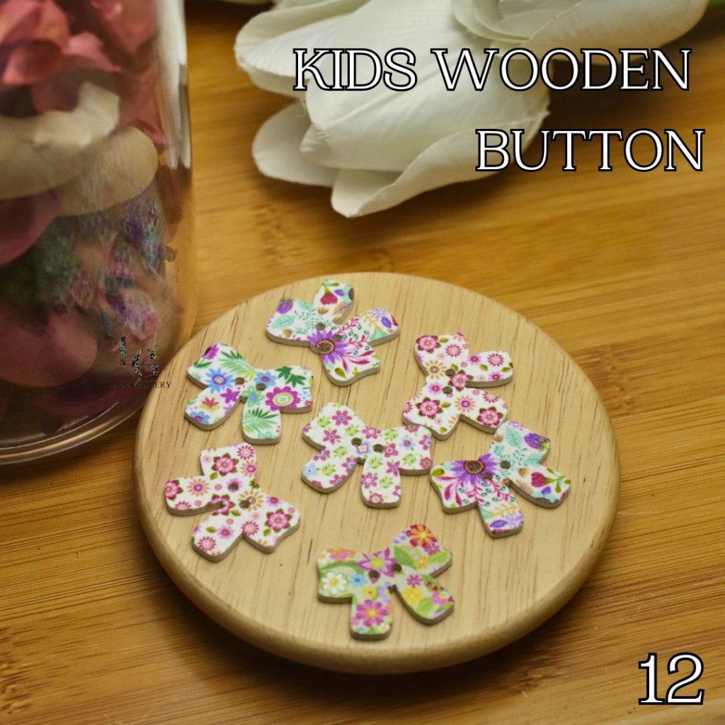 🔥 BUY 8 FREE 2 | KIDS WOODEN BUTTON BUTANG KAYU BERCORAK BY LACE ...