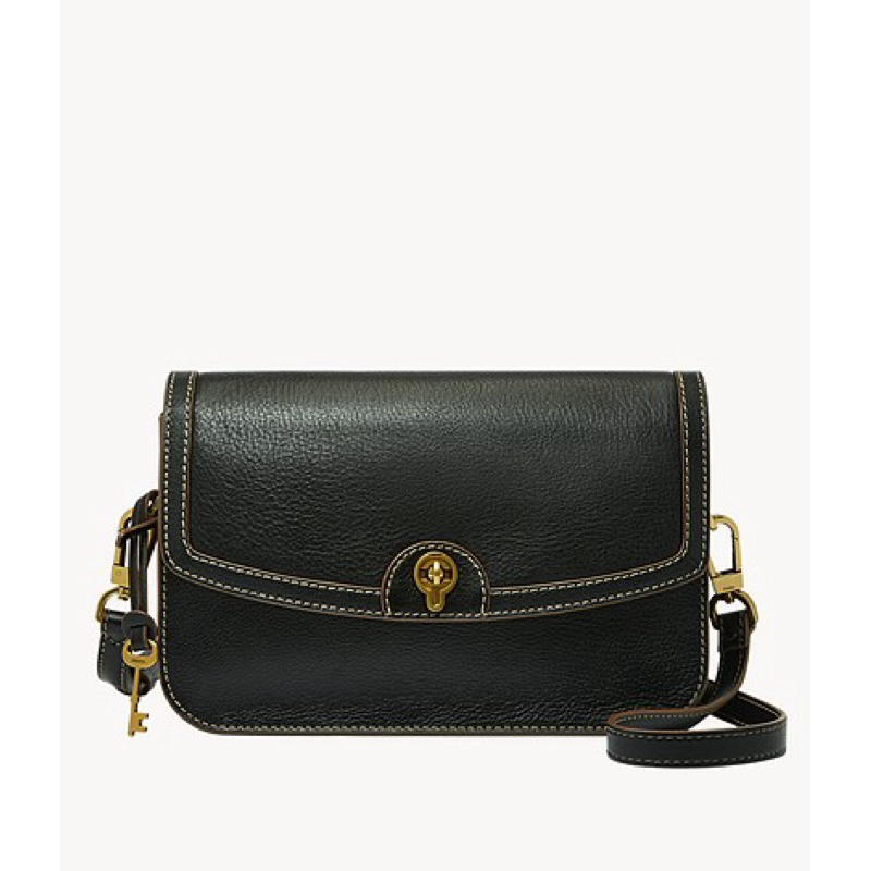 Fossil Ainsley Flap Crossbody in Black | Shopee Malaysia