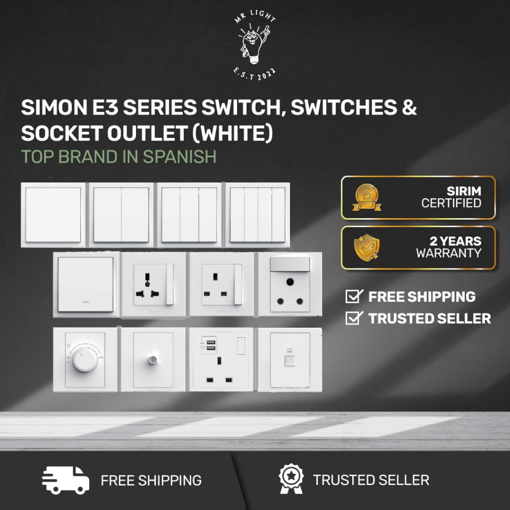 [SIRIM] Simon E3 Series Switch, Switches & Socket Outlet (WHITE), TOP ...