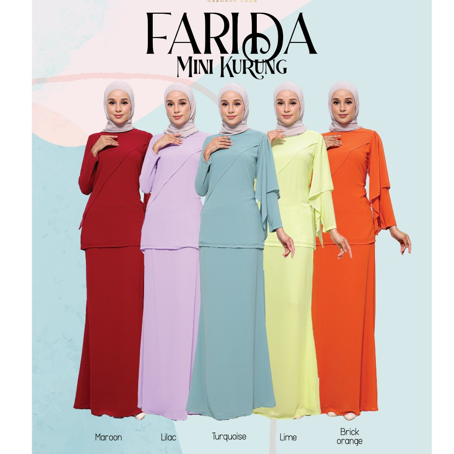 READY STOCK BAJU RAYA 2024 Mini Kurung Farida Chiffon Series Baju ...