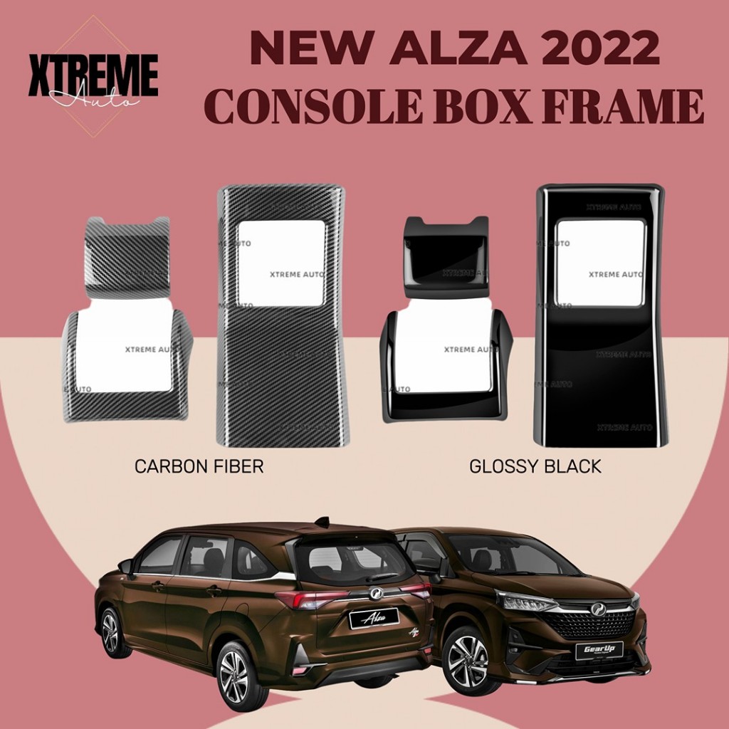 XTREME AUTO PERODUA NEW ALZA 2022 CAR CONSOLE BOX FRAME COVER ...