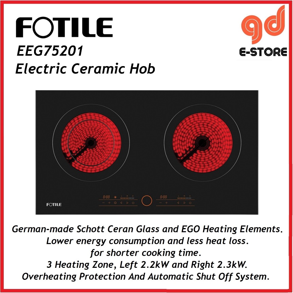 Fotile Electric Hob EEG75201 Vitro ceramic Schott Ceran Glass | Shopee ...