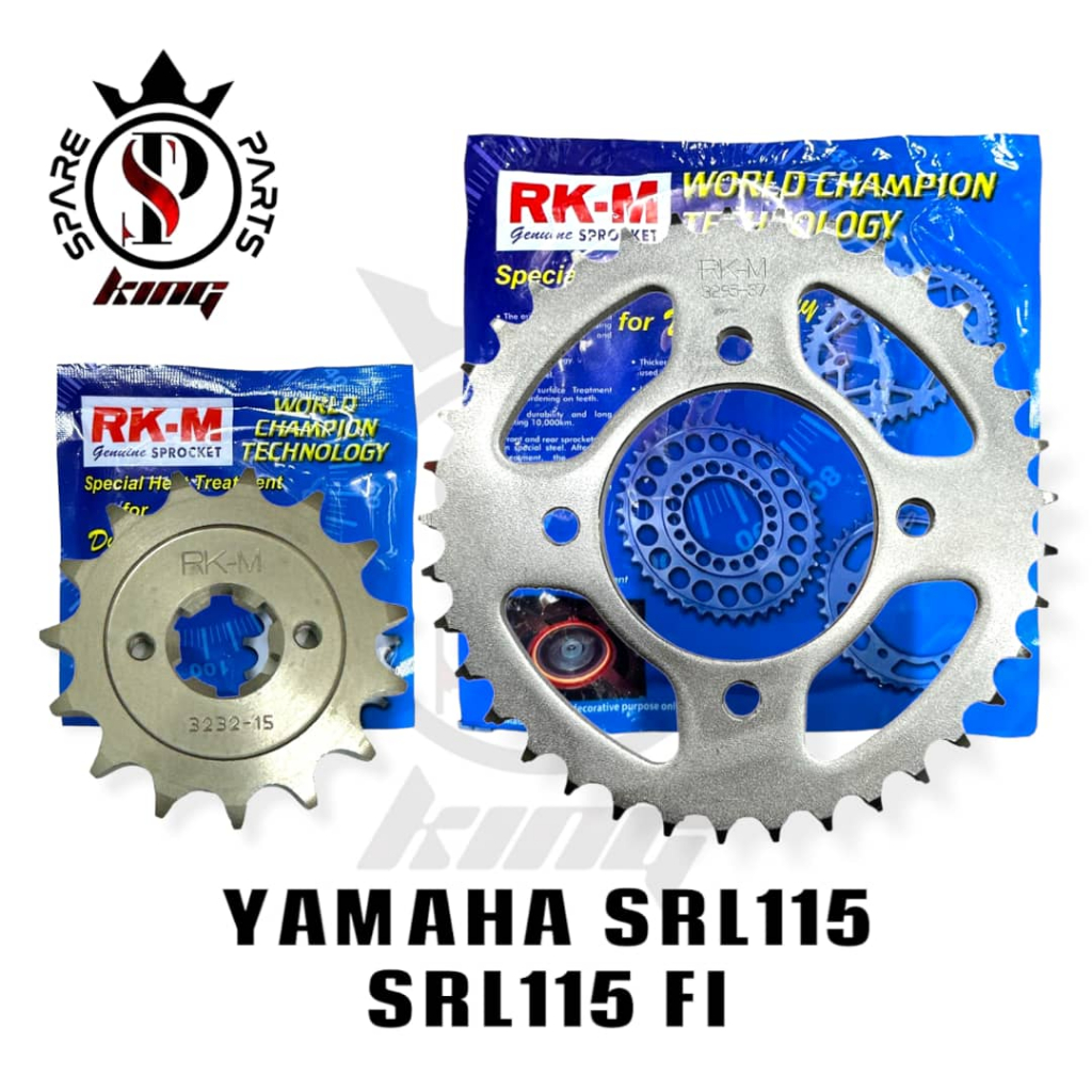 RKM RK M 428 SPROCKET SET RANTAI 132L YAMAHA SRL115 SRL115FI LAGENDA115 FI SPROCKET SET WITH