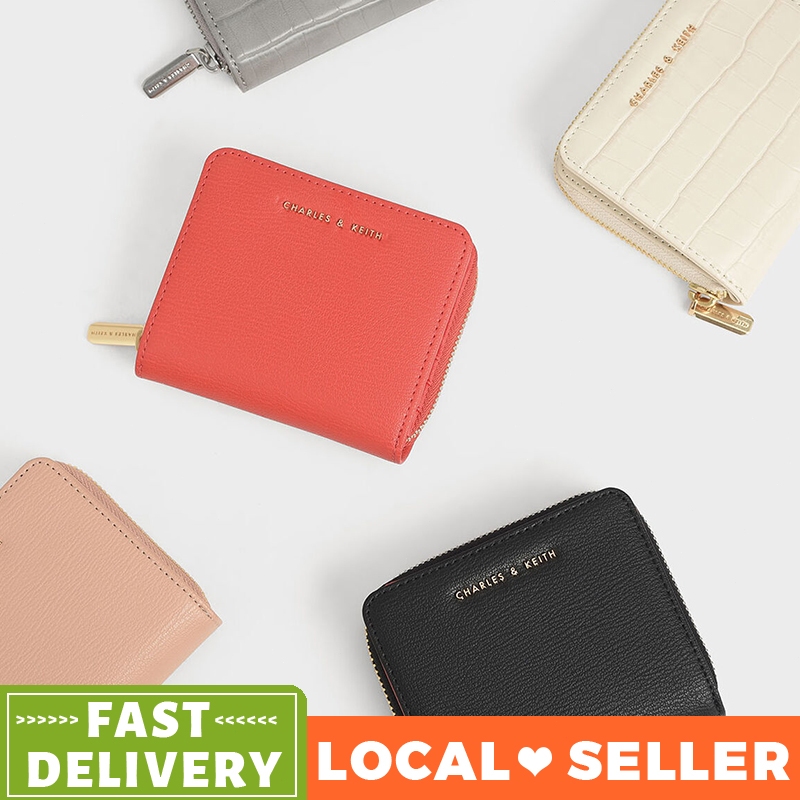 2024 NEW ARRIVAL charles and keith wallet women CrocEffect Small Zip