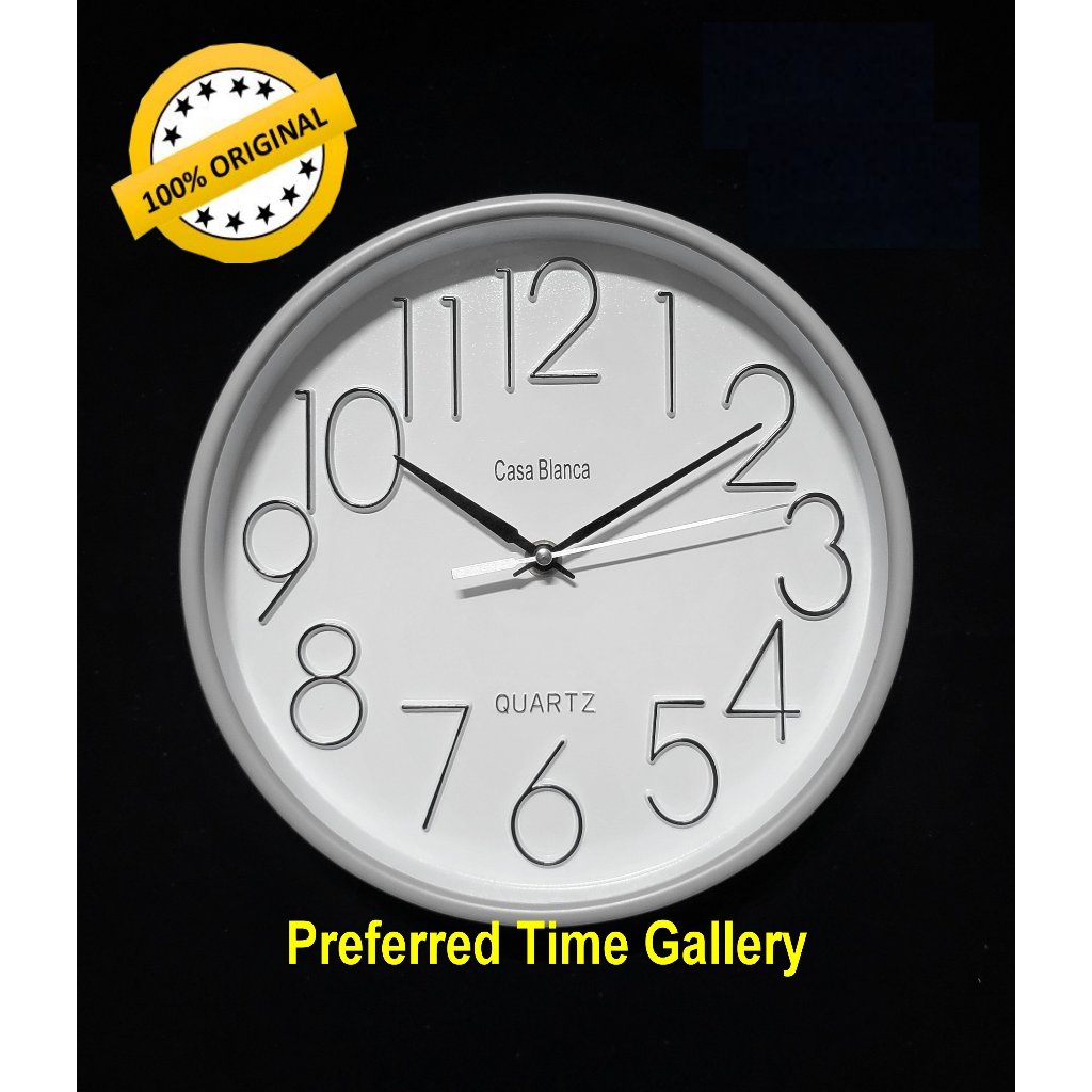 (Clock) 100% ORIGINAL Casa Blanca Wall Clock WH6591 Light Grey Case ...