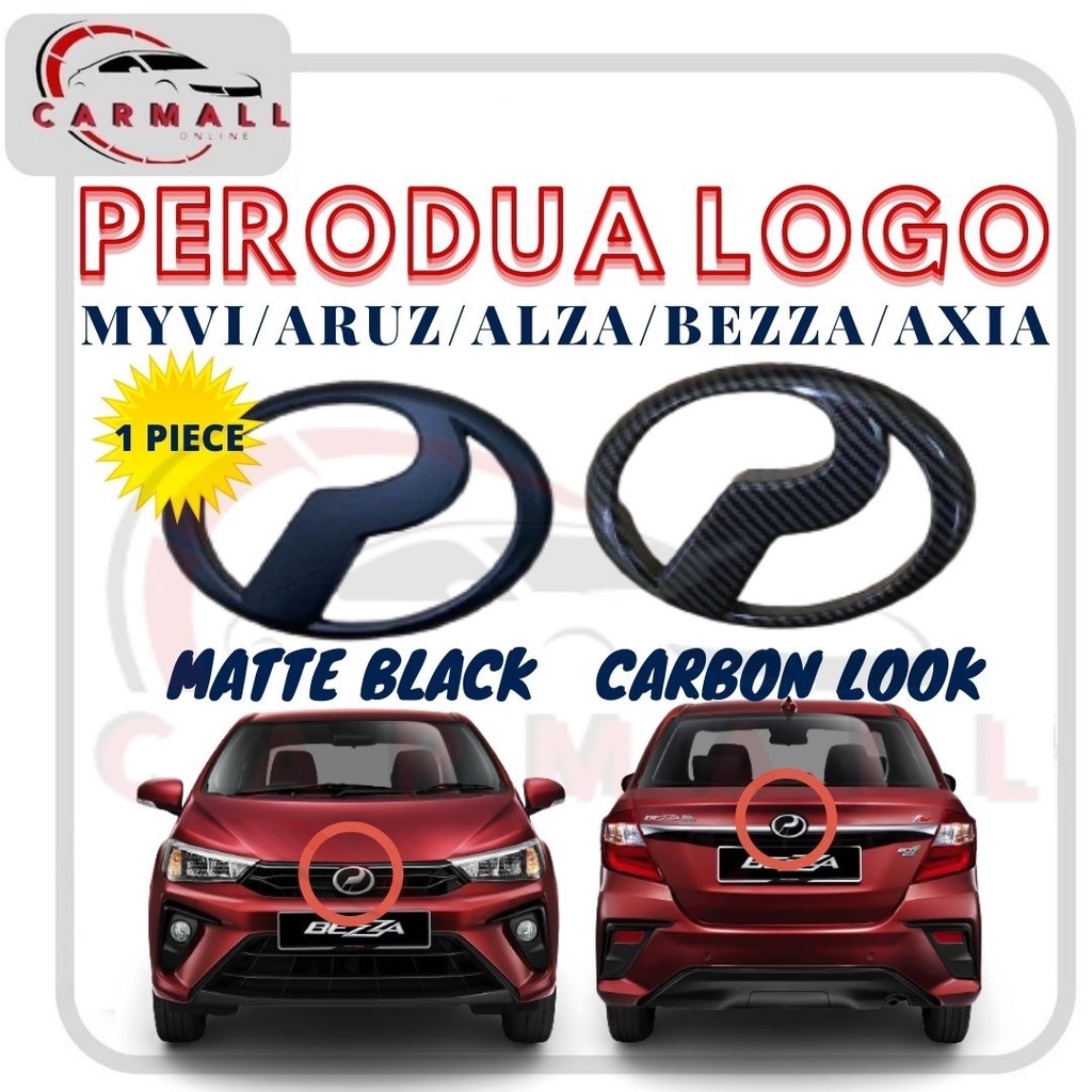 Perodua Logo Emblem Matte Black /Carbon / Logo Hitam Myvi Lagi Best ...