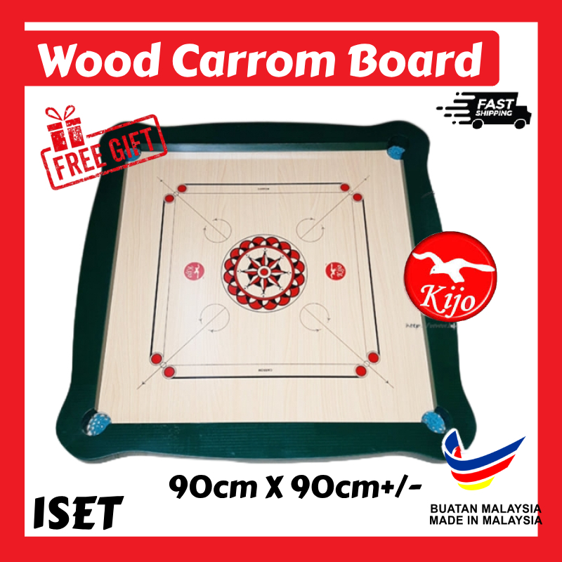 【Free Gift】KIJO Carrom Board Set Buatan Malaysia Carrom Board Wood ...