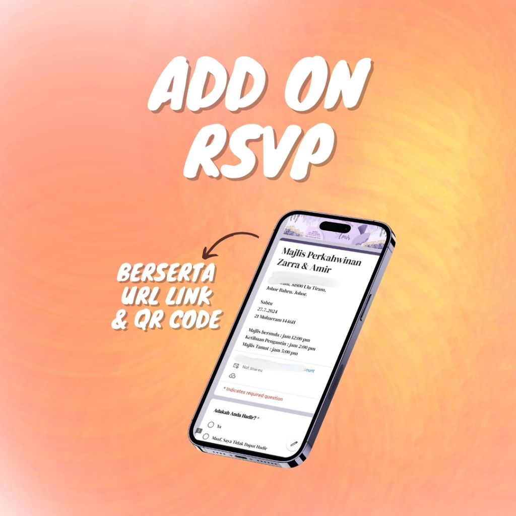 ADD-ON CUSTOM RSVP | Link & QR code | Shopee Malaysia