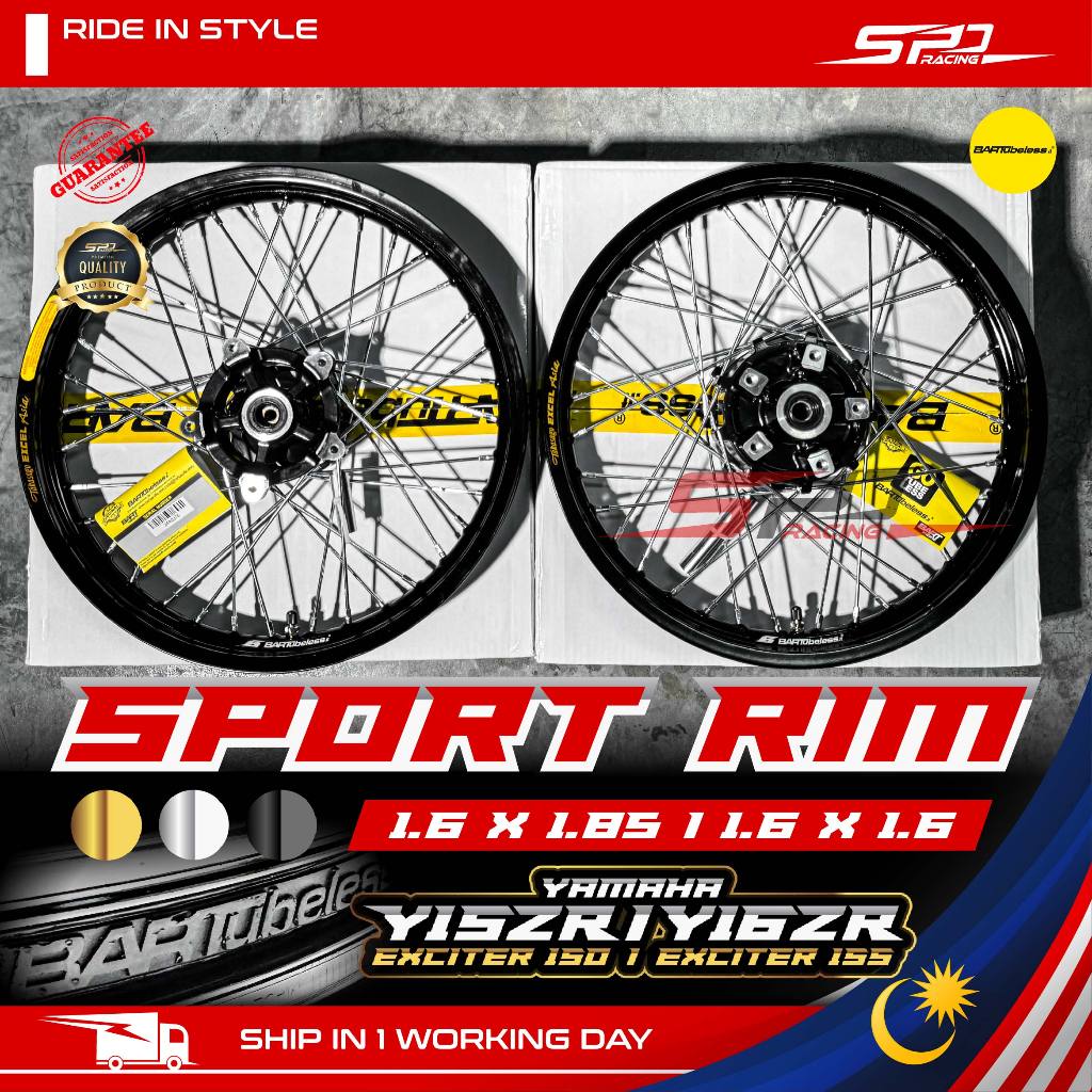 Y15 Y16 Sport Rim I 1.6 X 1.6 / 1.6 X 1.85 I Black / Silver / Gold ...