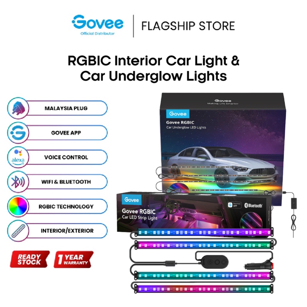 Govee RGBIC Interior Car Lights Car Atmosphere LED Light Shopee Malaysia