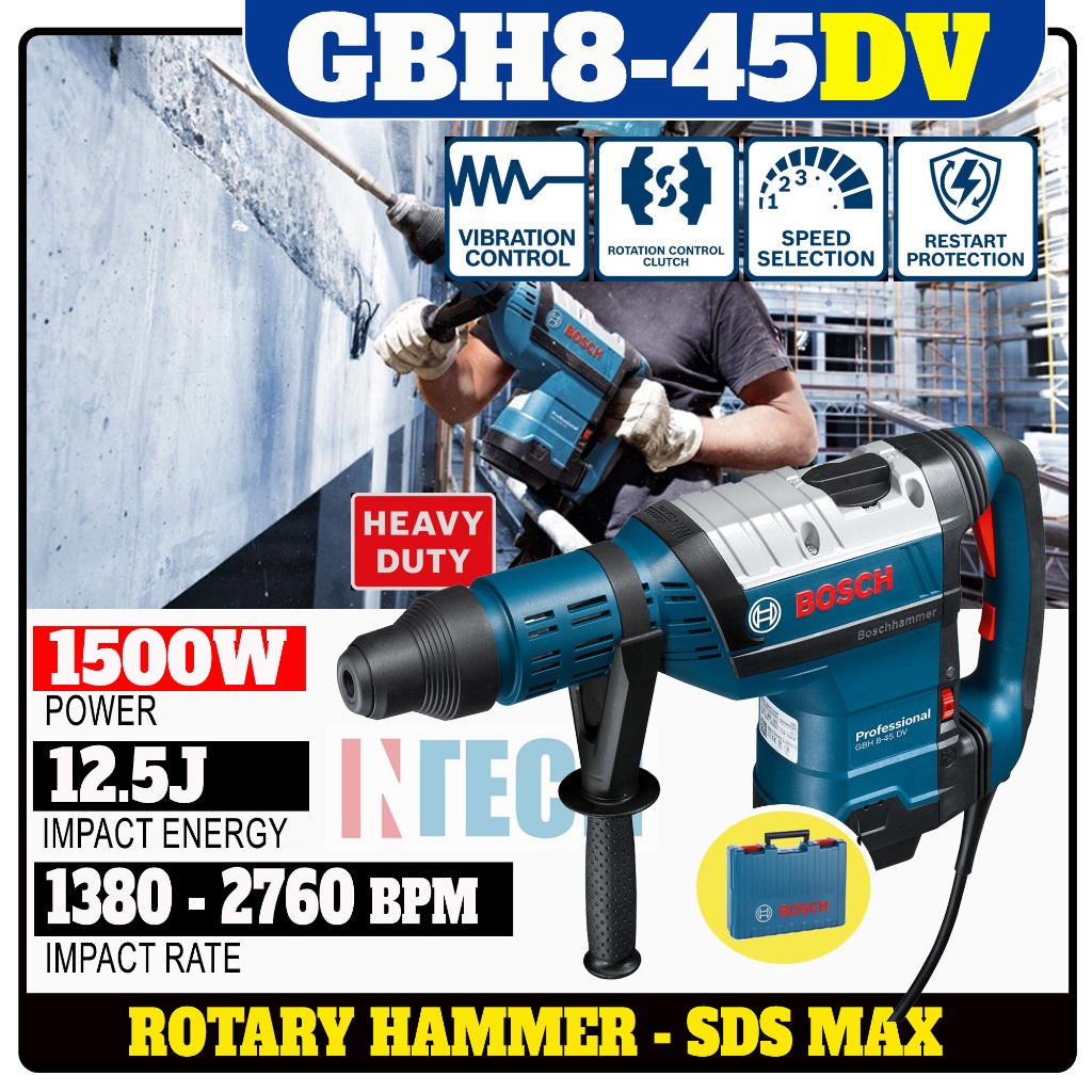 BOSCH GBH845DV / GBH845DV Rotary Hammer C/W SDS MAX TOOL HOLDER