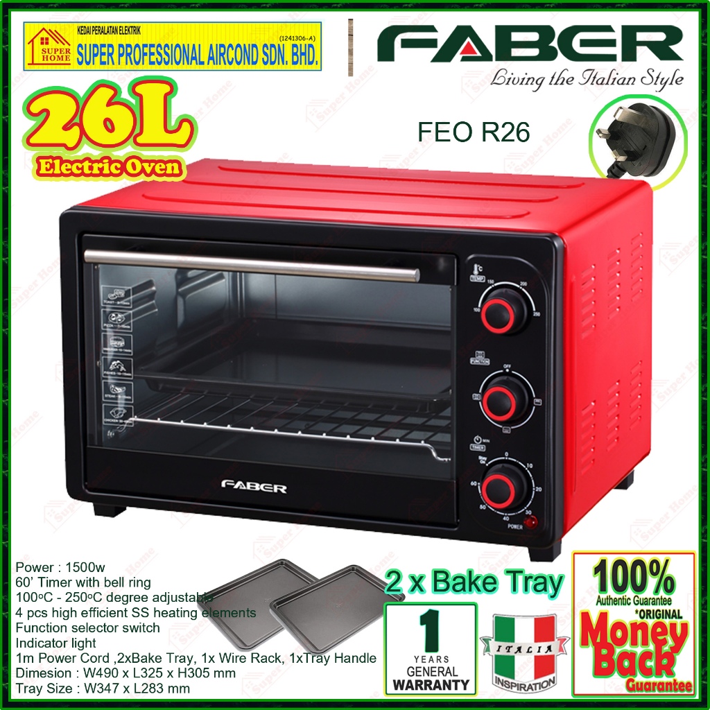 Faber Electric Oven FEO R26 26L / FEO R19 19L Electric Oven | Shopee ...