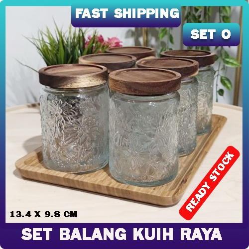 Set Balang Kuih Raya Pelbagai Design Kedap Udara Bekas Kuih Raya Set Pcs Balang Biskut Raya