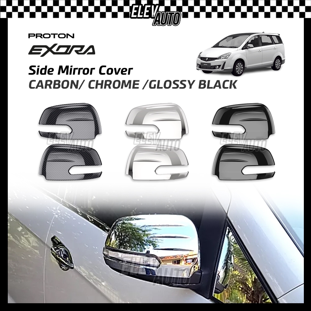 Proton Exora Side Mirror Cover Carbon Fiber Chrome Trim Accessories ...