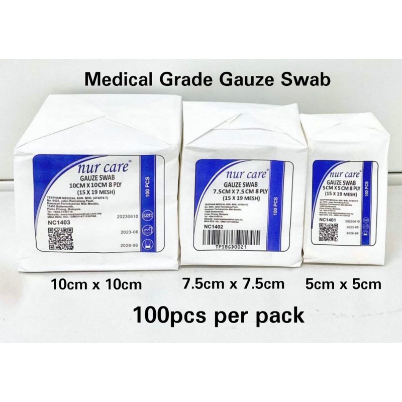 Medical Grade Gauze Swab 10cm X 10cm 100pcs Hansaplast Wound Spray ...