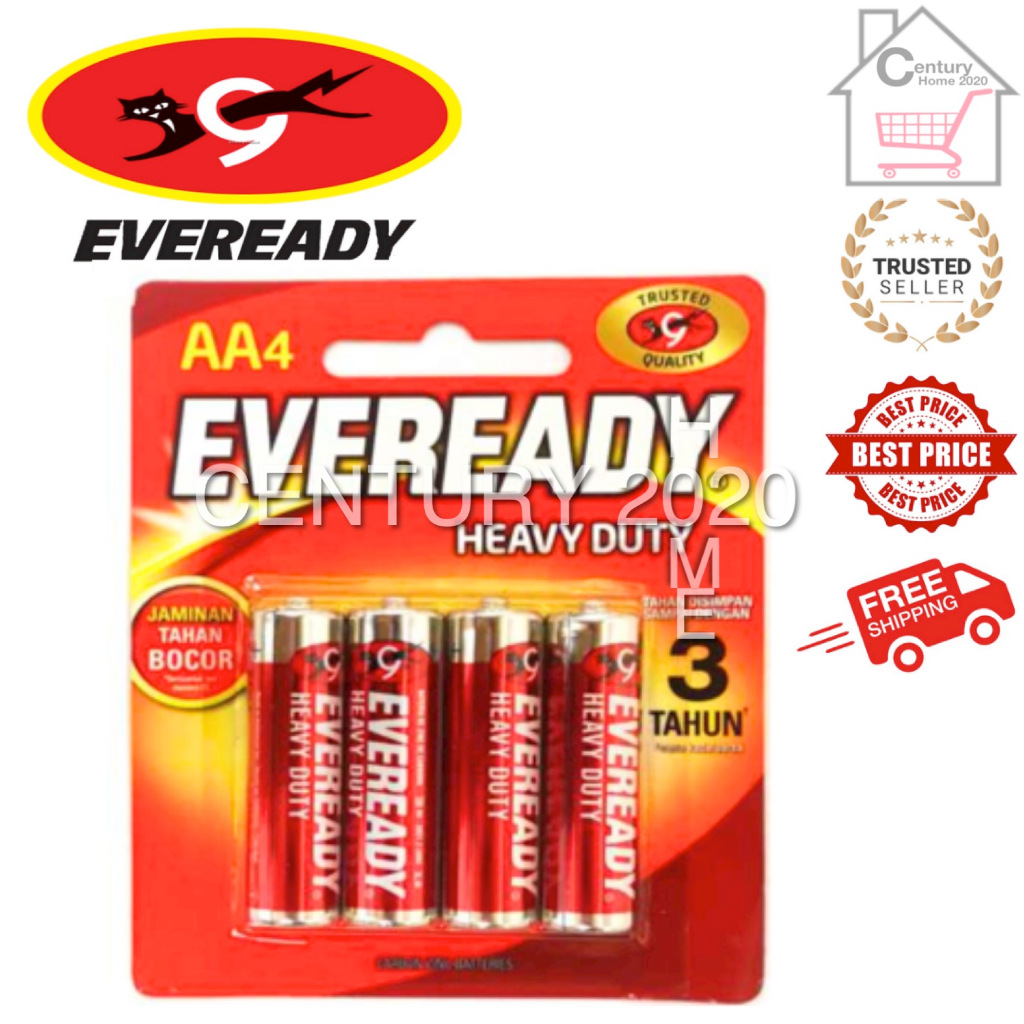 EVEREADY AA/AAA Battery Heavy Duty R6 AA/AAA Battery 1015 BP4 4pcs/pack ...