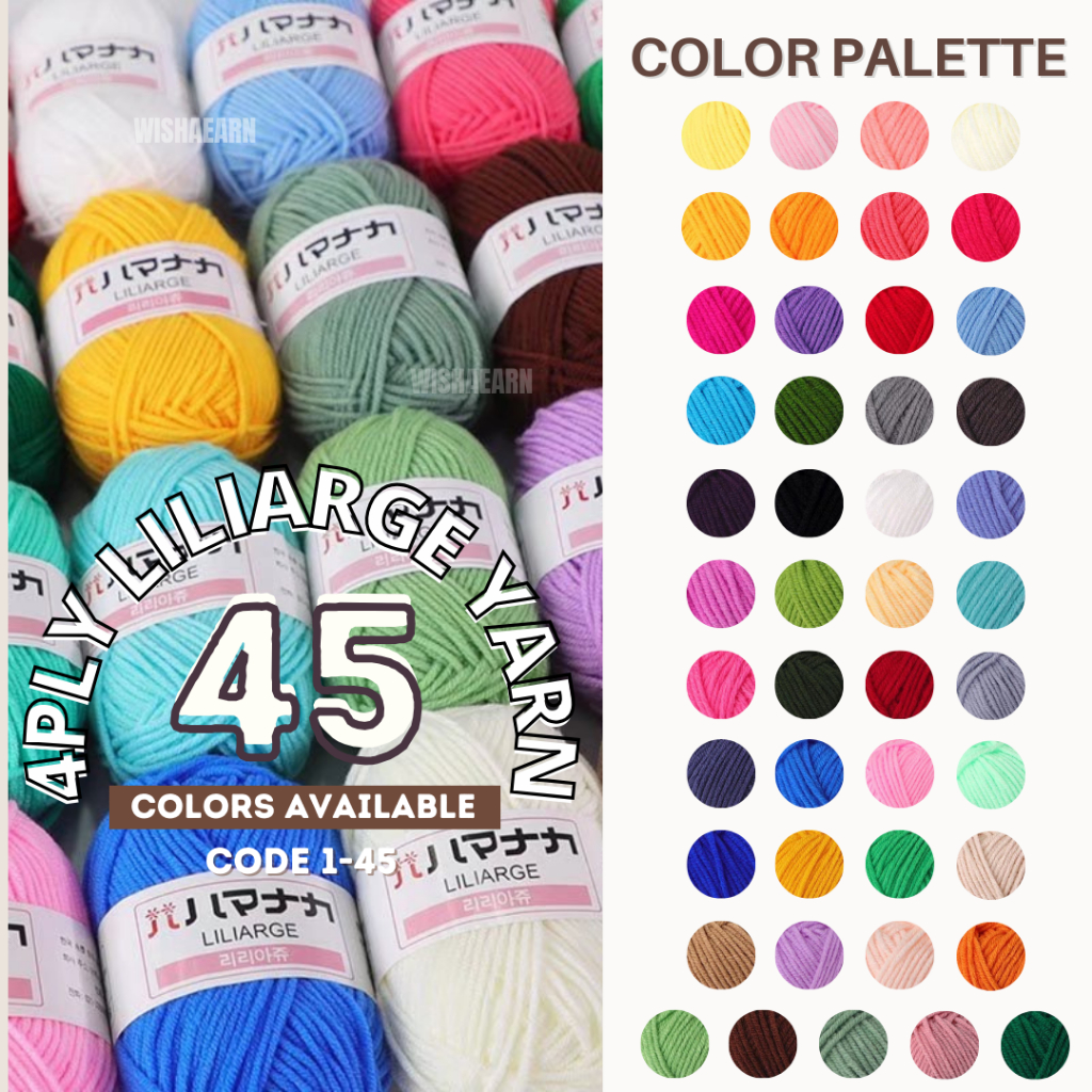 Ready Stock 145 4PLY Yarn Benang Kait Liliarge 4ply Four Strands Milk