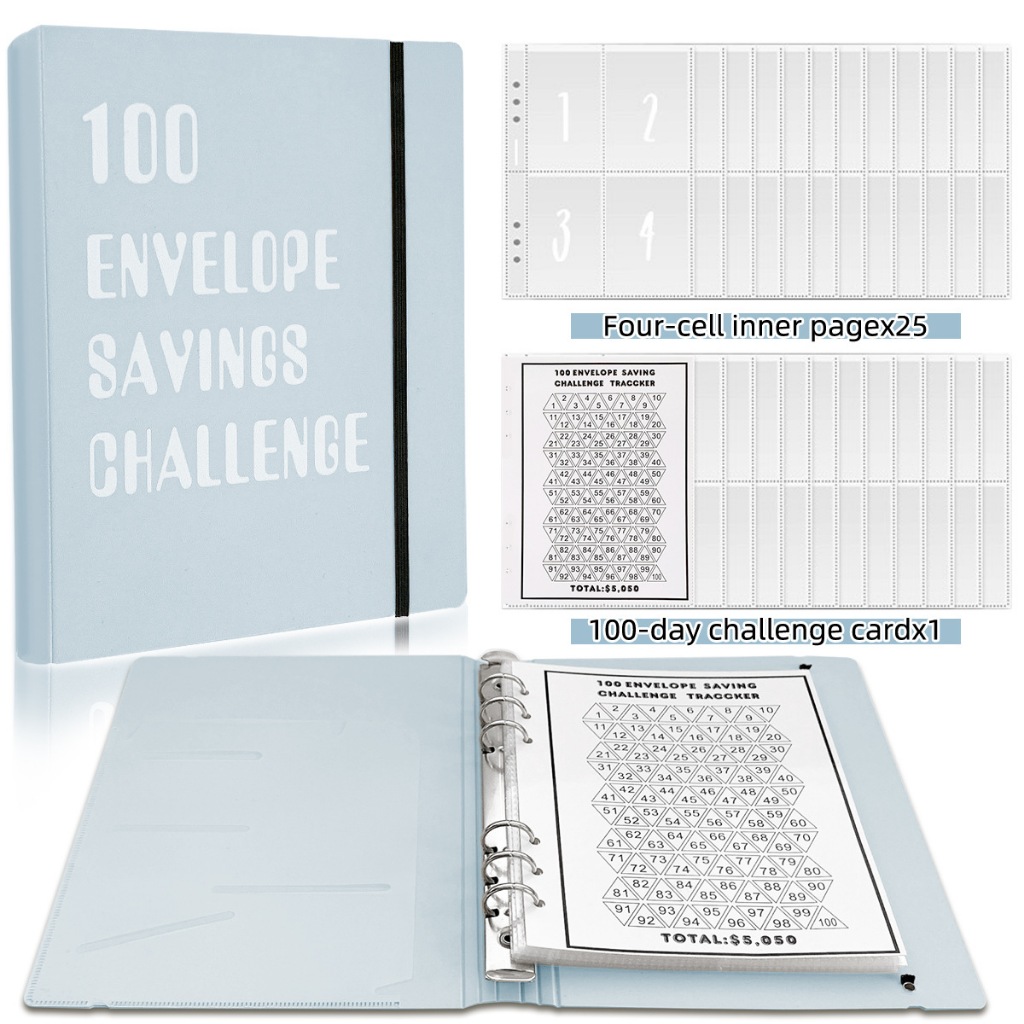 100 Envelope Savings Challenge Book PP Cover Cash Saving Plan Cash ...