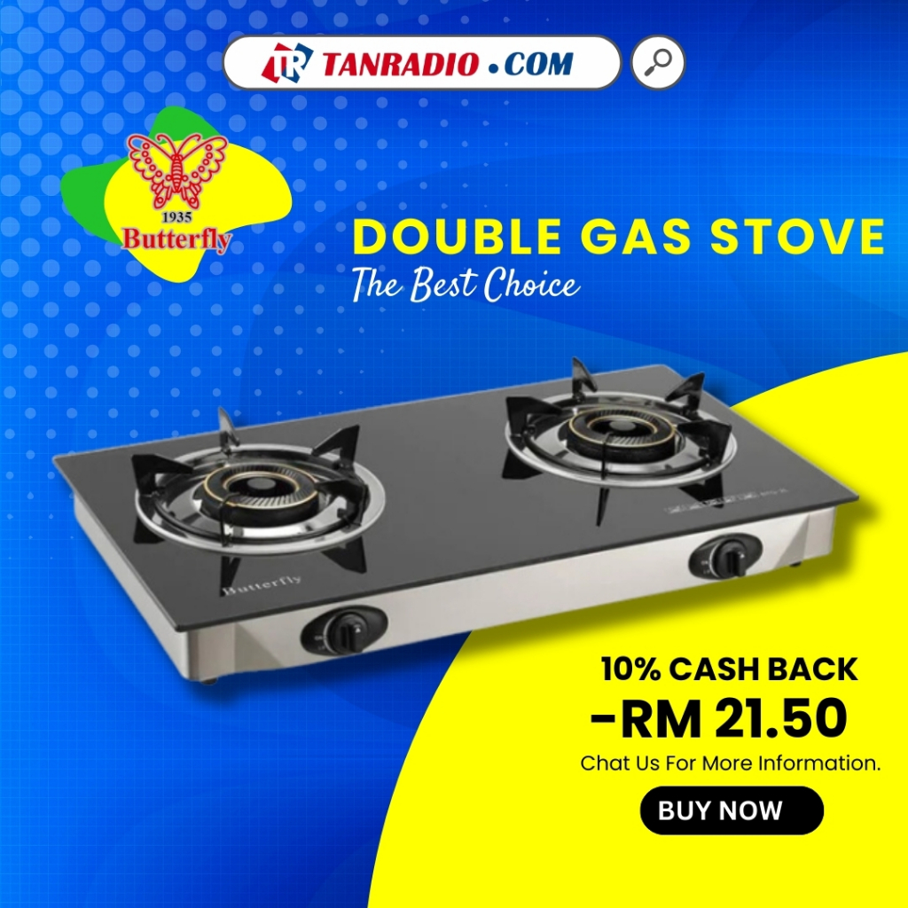 Butterfly Glass Cooker Top / Gas Stove BTG 2L | Shopee Malaysia