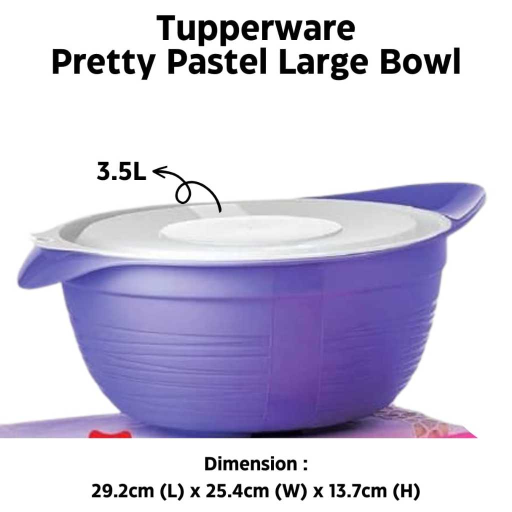 Tupperware Pretty Pastel Large Bowl 3.5 Liter (1 pc) | Shopee Malaysia