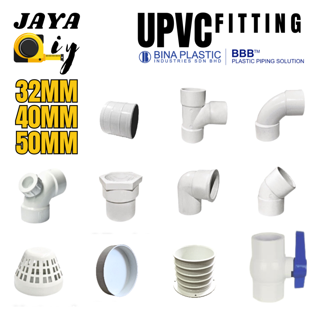 UPVC Fittings UPVC Paip Pipe Connector 32MM / 40MM / 50MM Socket/Elbow ...