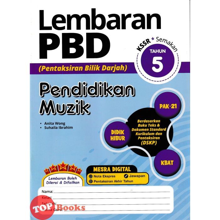 [TOPBOOKS Ilmu Bakti] Lembaran PBD Pendidikan Muzik Tahun 5 KSSR ...