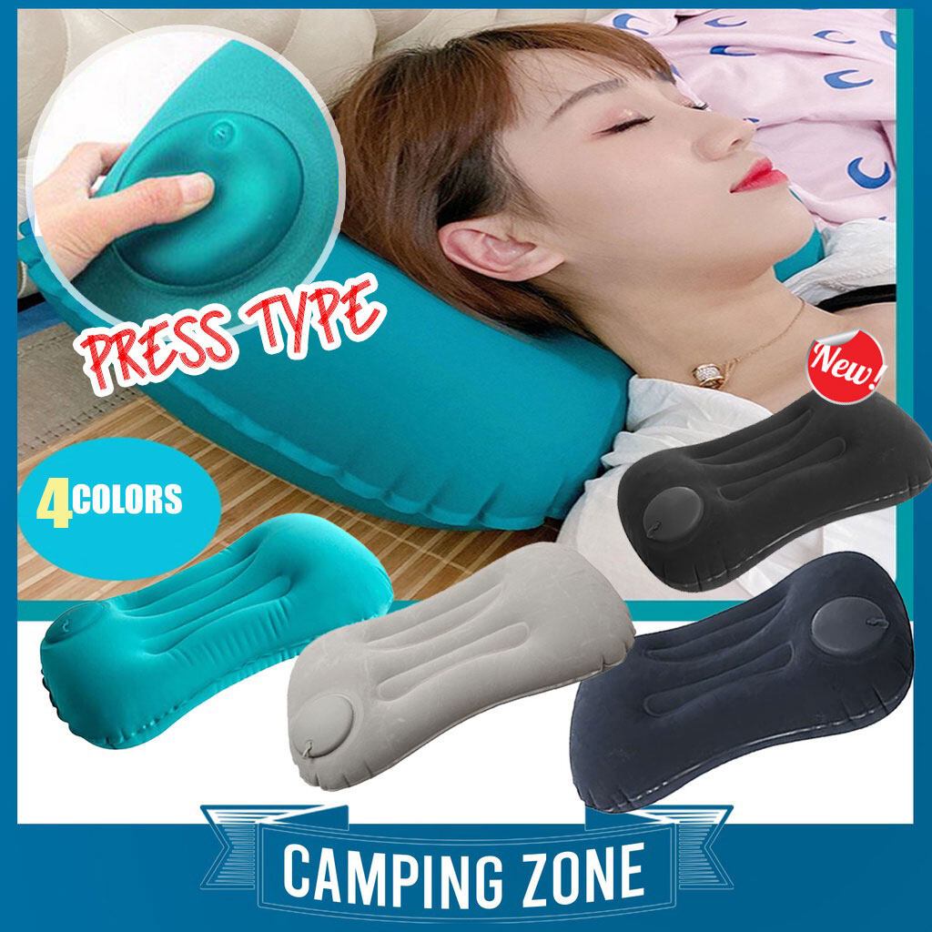 Portable travel Pillow Inflatable bantal PVC Air Pillows Camping Sleep ...