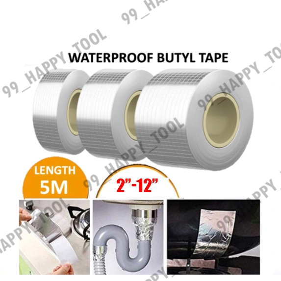 10M 2"12" SAF TAPE / SEALFIX Dry Fix Roof Ridge Leak Proof Bitumen Poly Tape Band Getah Bumbung