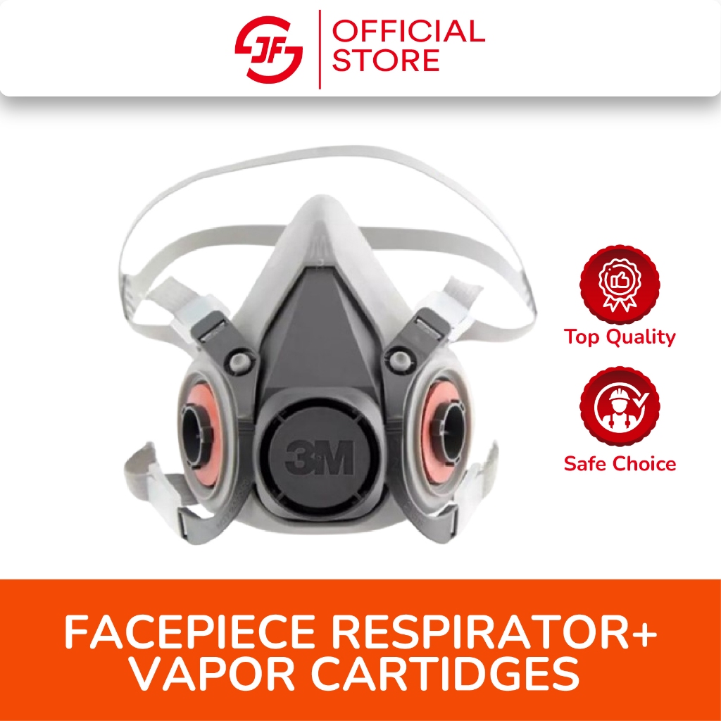 3M 6200 Half Facepiece Respirator + 3M 6001 Organic Vapor Cartidge Mask ...