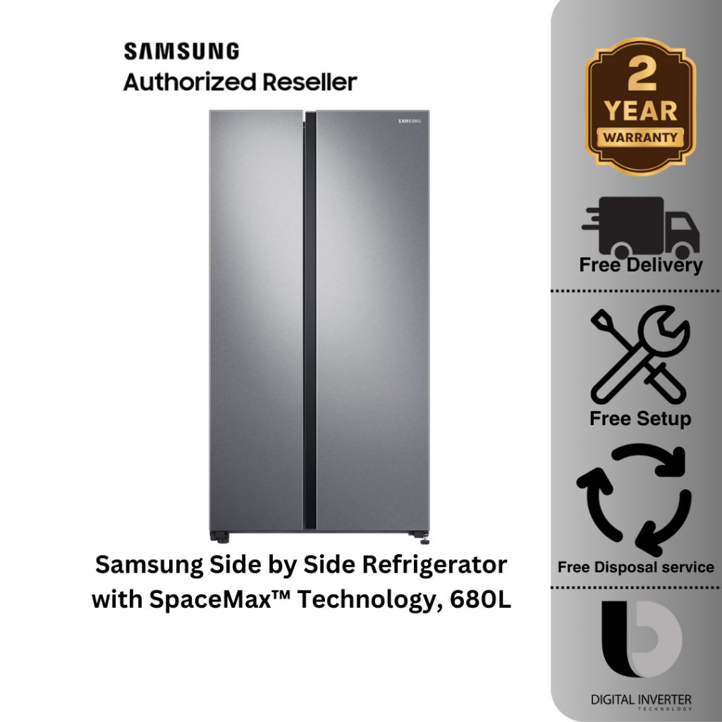 (KV Only) Samsung 680L (RS62R5031SL) Refrigerator Side by Side Fridge