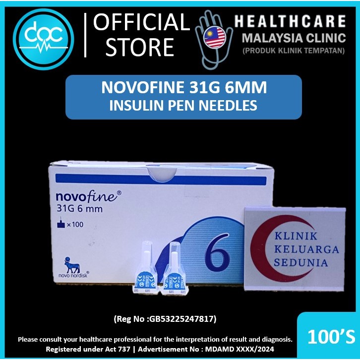 (Exp: 06/2027) Novofine 6mm 31G Needles Insulin Glucose Pen Needle Novo ...