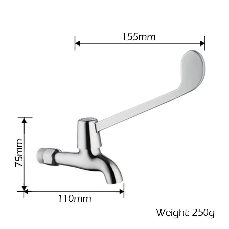 Medical Hospital Brass Basin Tap Wall Tap Wall Kitchen Faucet Long