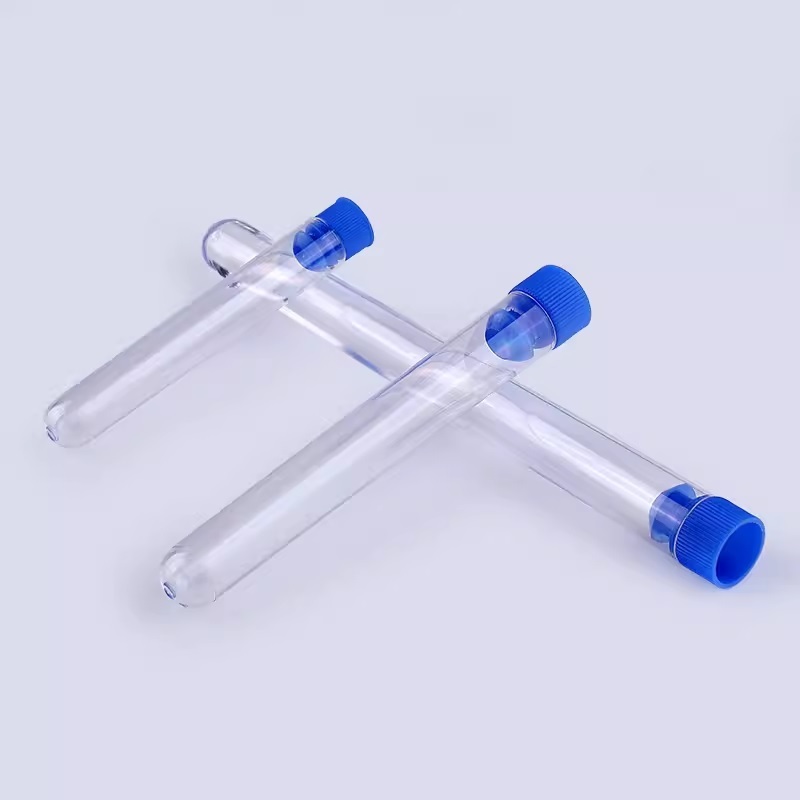 pack of 100pcs PS / PP test tube 5ml 10ml 12x75mm 12x100mm 16x100mm PP ...