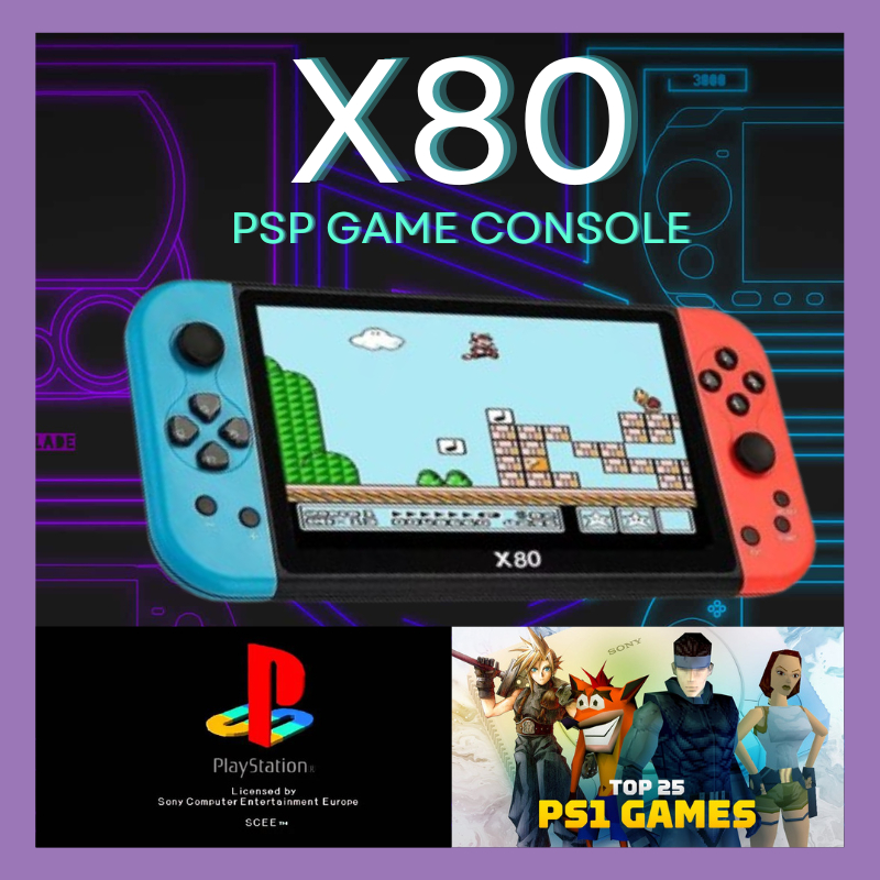 MY Original PSP X80 Handheld Game Console 7.0 inch Screen Support