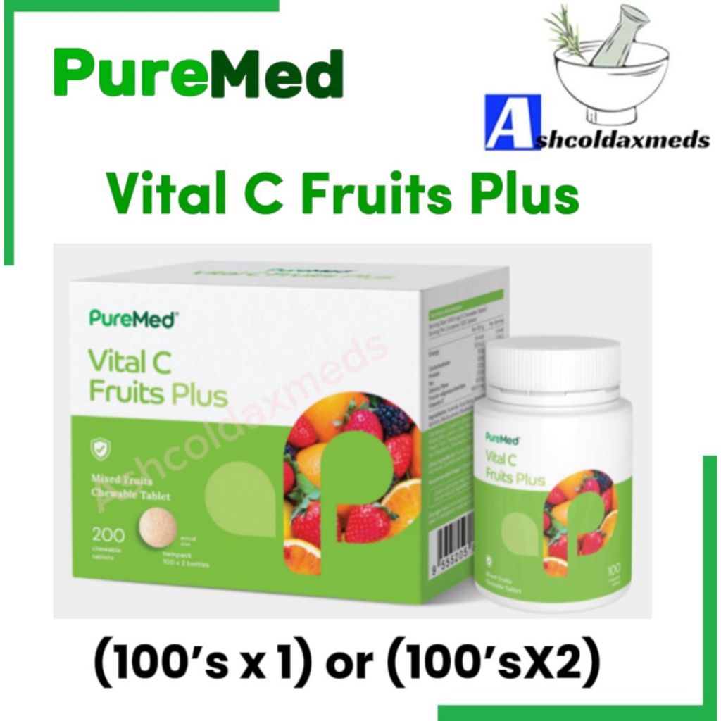 PureMed Vital C Fruits Plus Natural Vitamin C (100's/100's x 2 ...
