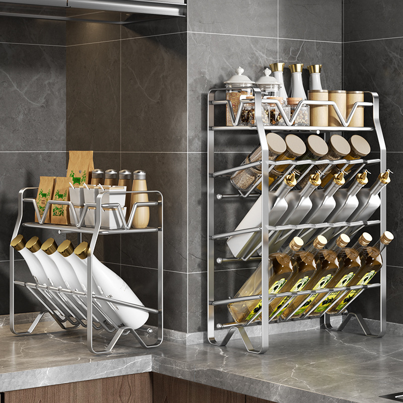 Stainless Steel Spice Rack Seasoning Bottle Rack Kitchen Organizer ...