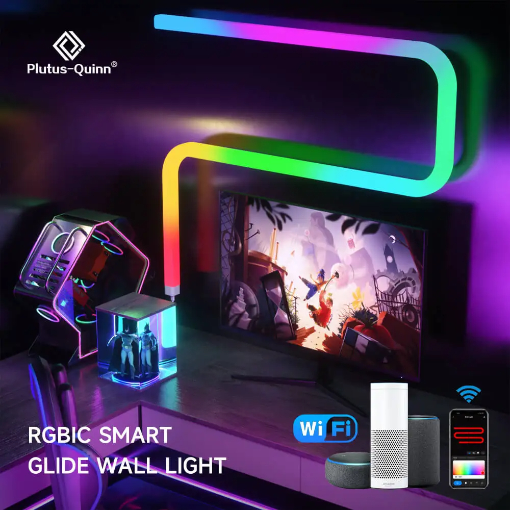 Gaming Led Wall Lights, RGBIC Led Light Bar for Room with APP Control ...