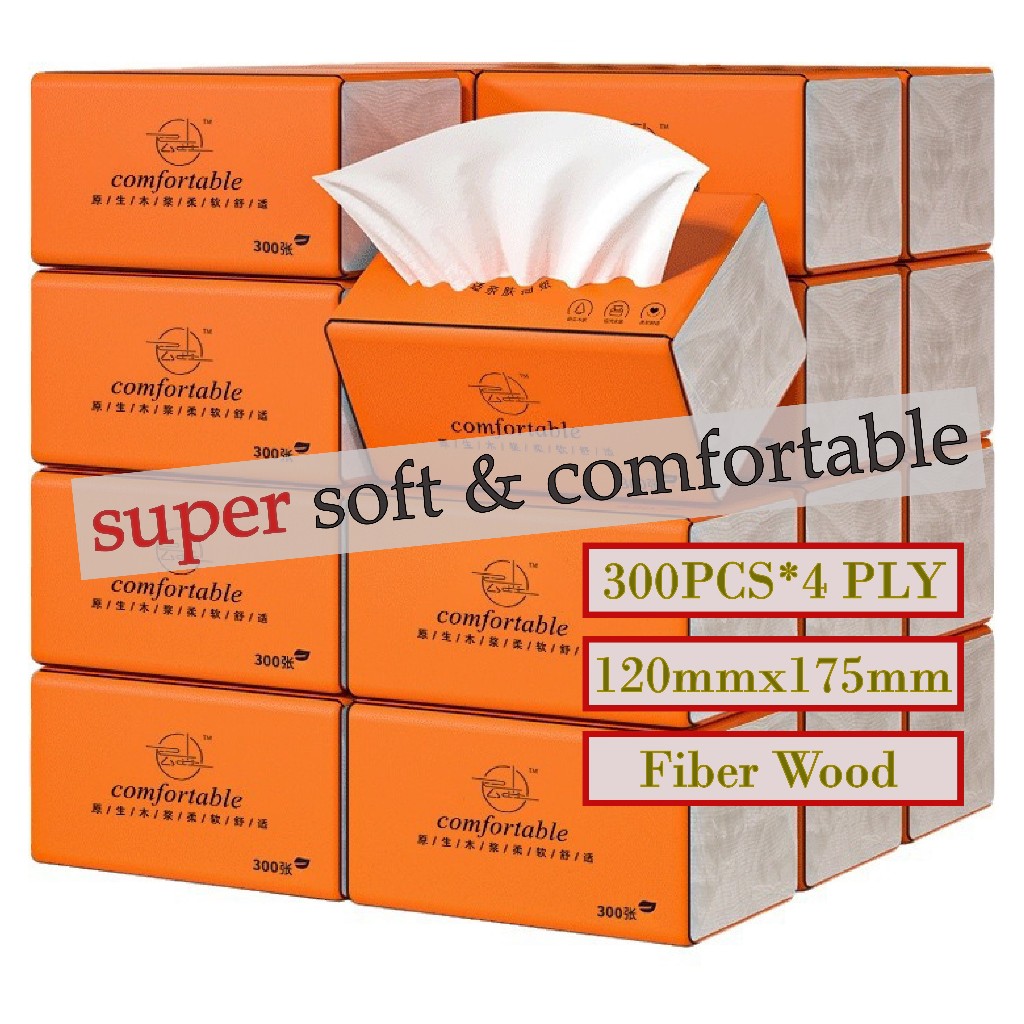 【Ready Stock】Tissue Soft Facial Tisu 300pcs Non-Fluorescent Tissue ...