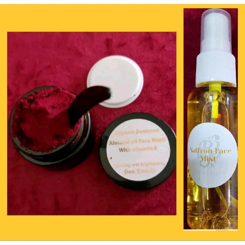 Organic Beetroot Almond oil face mask with vitamin E.(small) Shopee