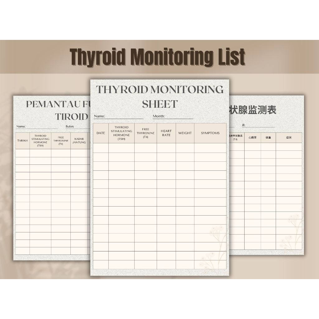 Digital Paperless Thyroid Monitoring Sheet A4 | Shopee Malaysia