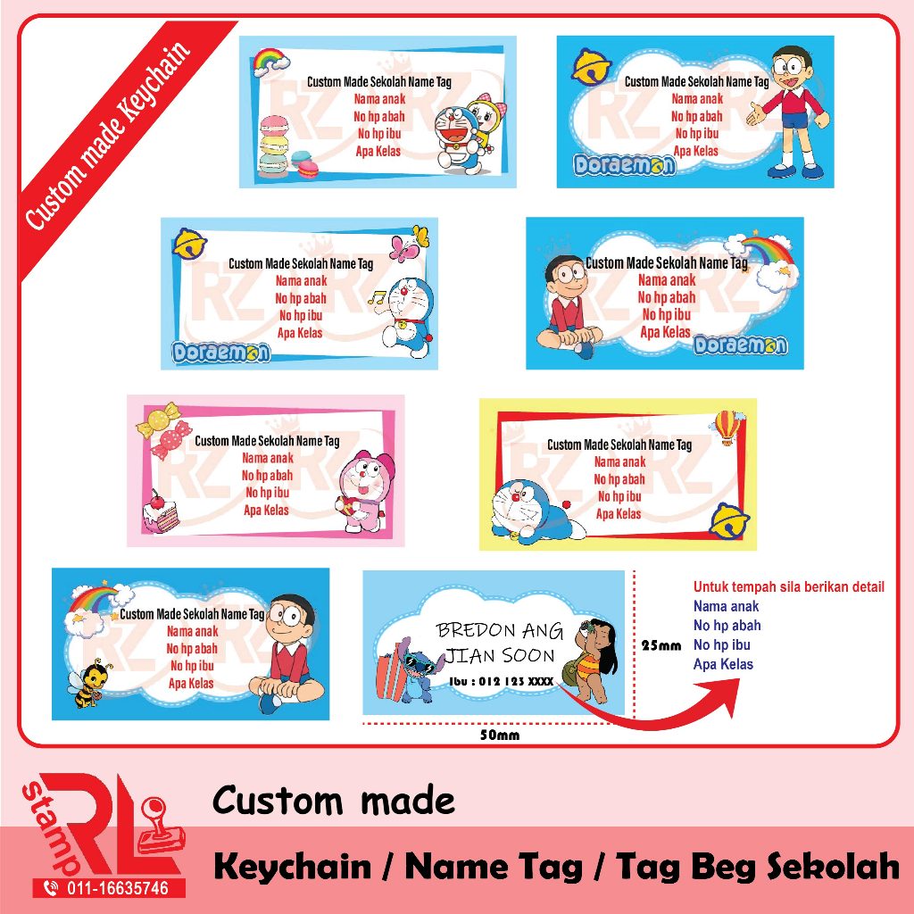 custom keychain / keychain custom / hadiah hari guru / name tag ...