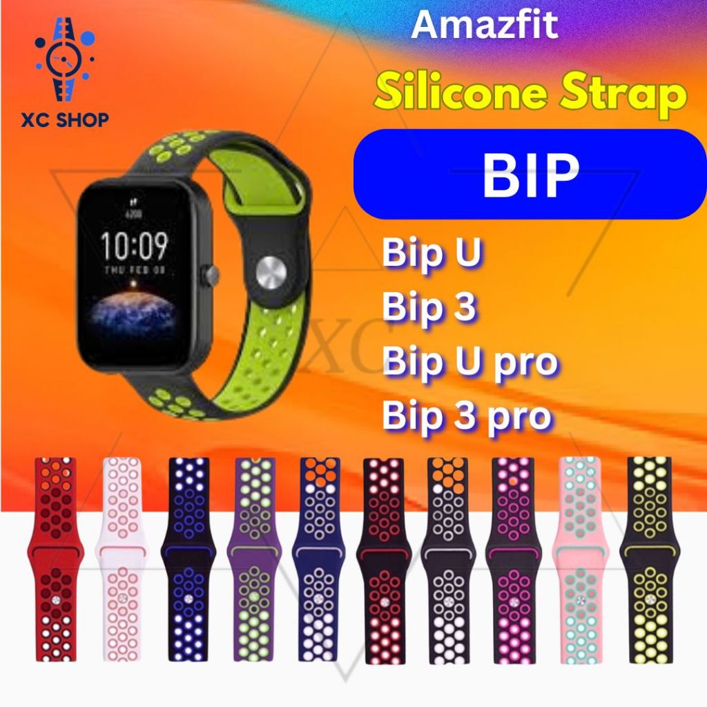 MAKCPOIMER Bands For Amazfit Bip 3 / Bip 3 Pro/Bip U Pro/Bip/Bip Lite/Bip S/ Bip S Lite/Bip U, Quick Release Silicone Sport Replacement Watch Strap With Magnetic Folding Buckle For Amazfit