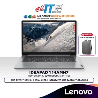 Lenovo IdeaPad 1 14AMN7 14" FHD Laptop (AMD Ryzen™ 3 7320U | 8GB | 512GB SSD | AMD  Radeon™ Graphics | H&S | W11)