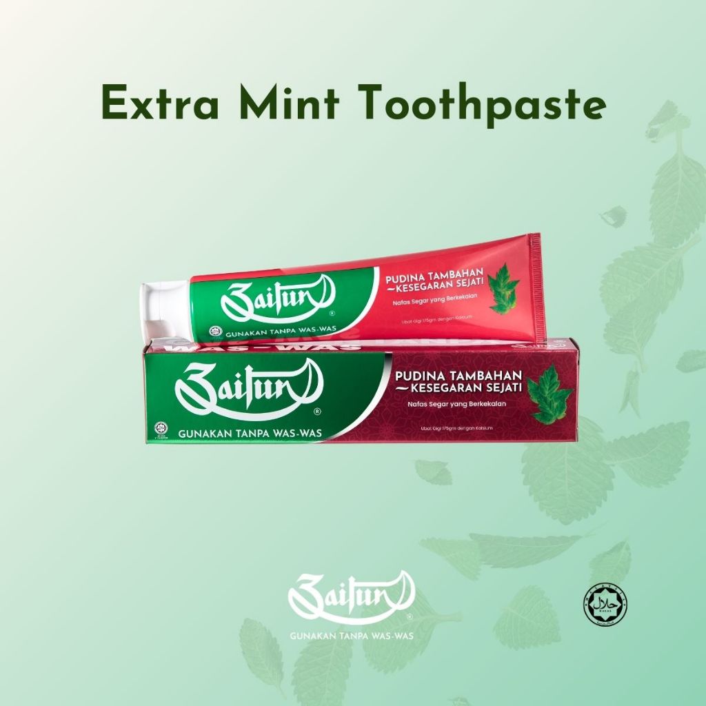 ZAITUN Extra Mint or Whitening Toothpaste 175g / Ubat Gigi Pudina