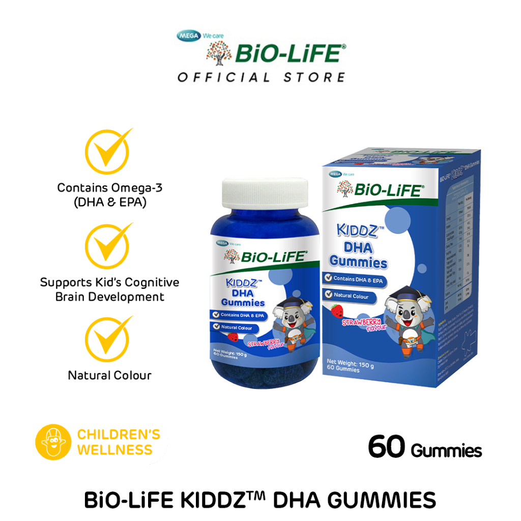 BiO-LiFE Kiddz DHA Gummies 60 gummies (EXPIRY DATE FEBRUARY 2026 ...
